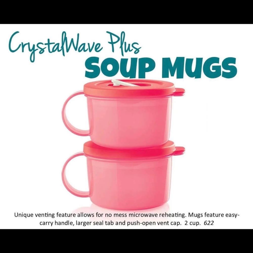 Tupperware soup mugs